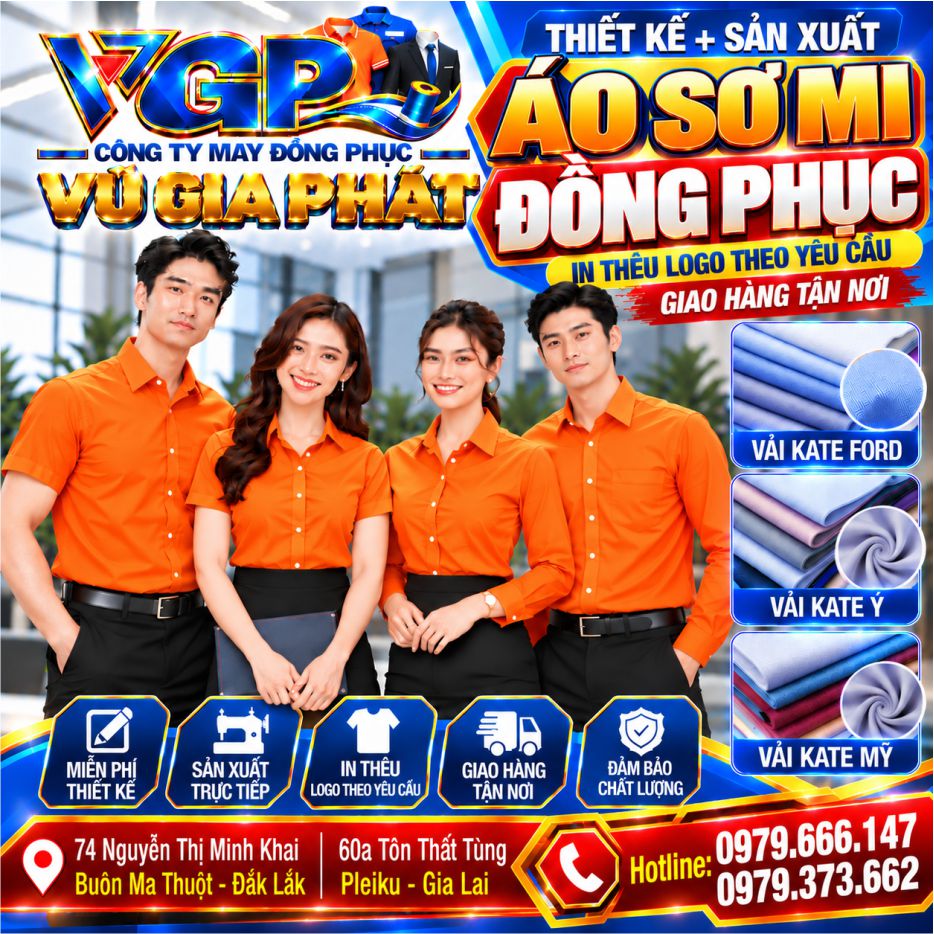 Áo sơ mi đồng phục màu Cam