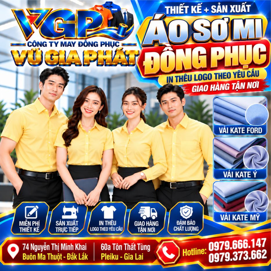 Áo sơ mi đồng phục màu Vàng nhạt