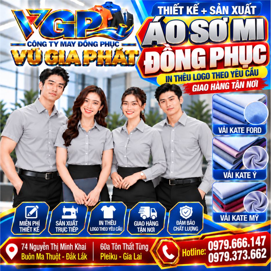 Áo sơ mi đồng phục màu Xám