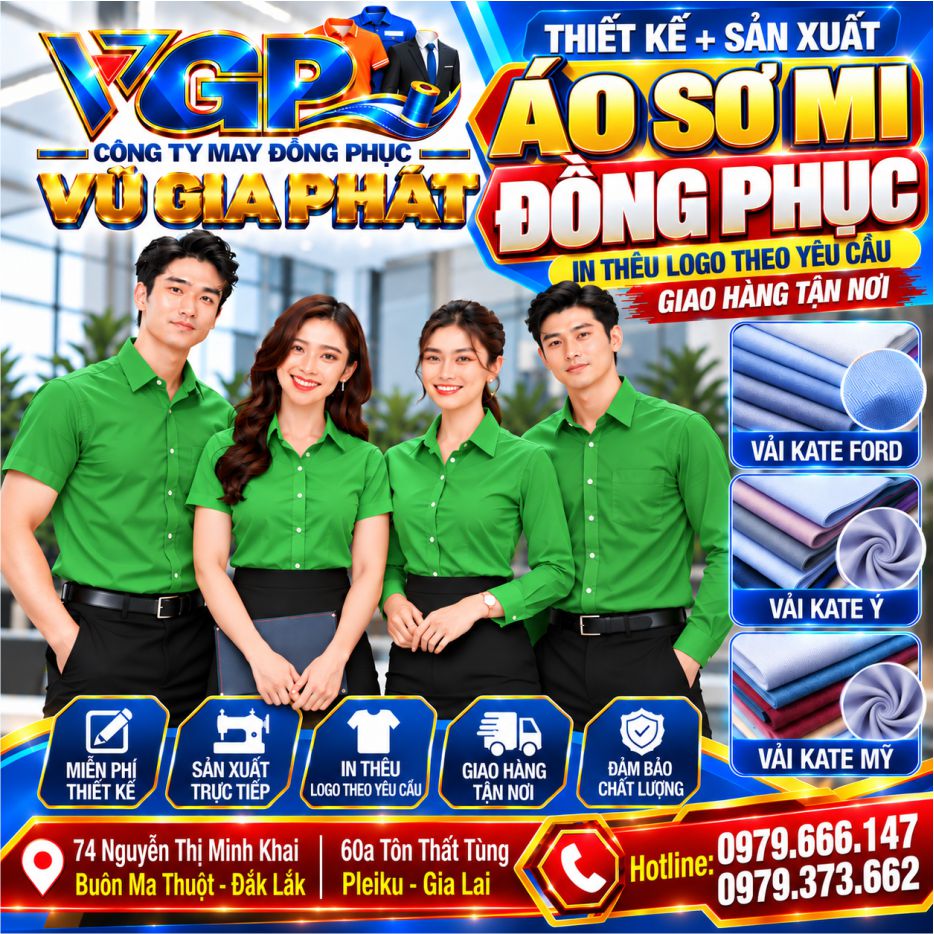 Áo sơ mi đồng phục màu Xanh két