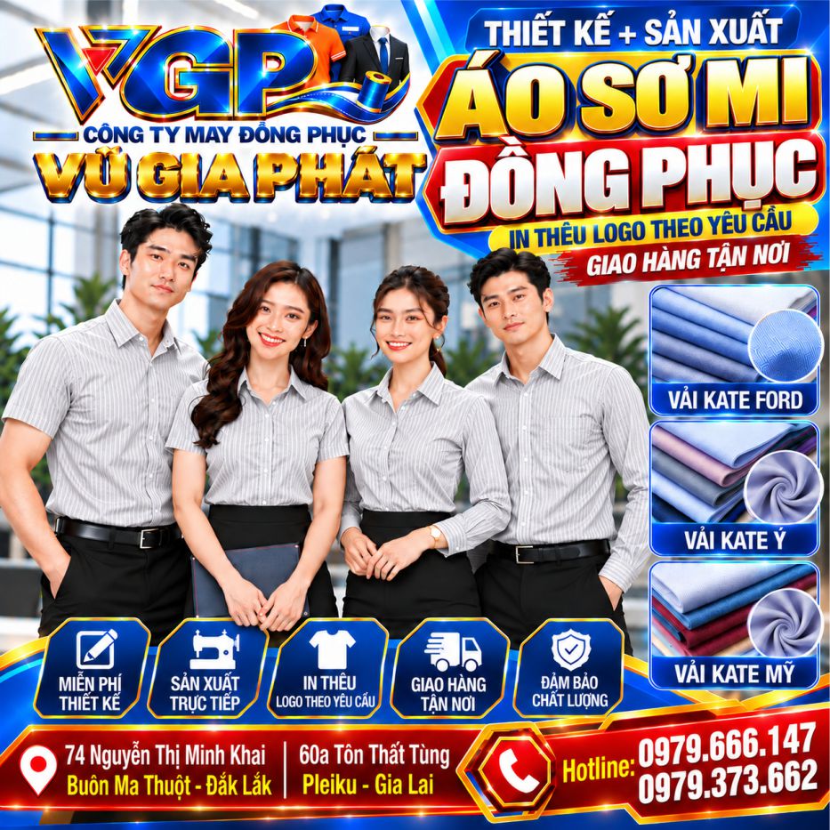 Áo sơ mi đồng phục sọc Xám