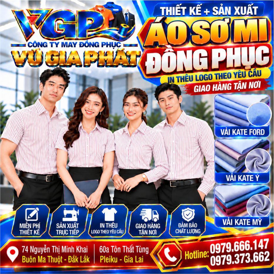 Áo sơ mi đồng phục sọc đỏ