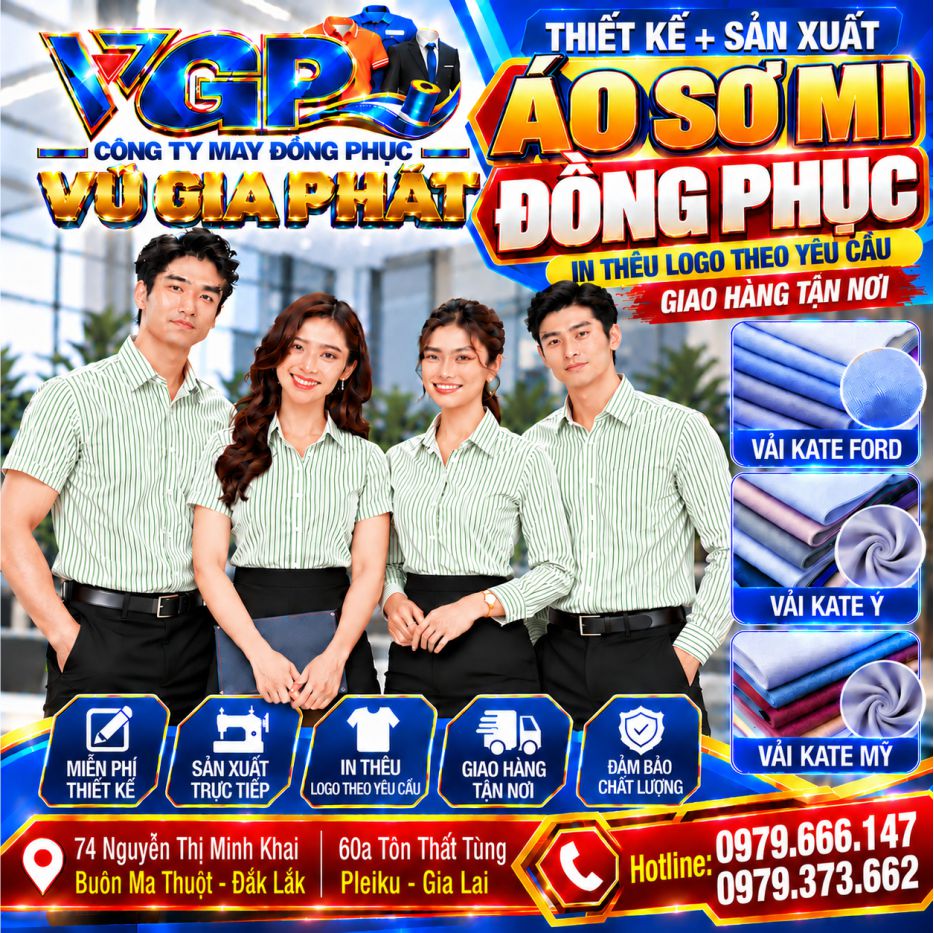 Áo sơ mi đồng phục sọc xanh lá