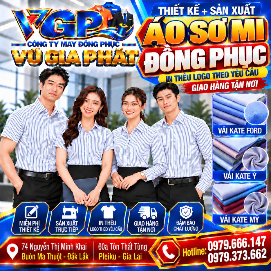 Áo sơ mi đồng phục sọc xanh thiên thanh
