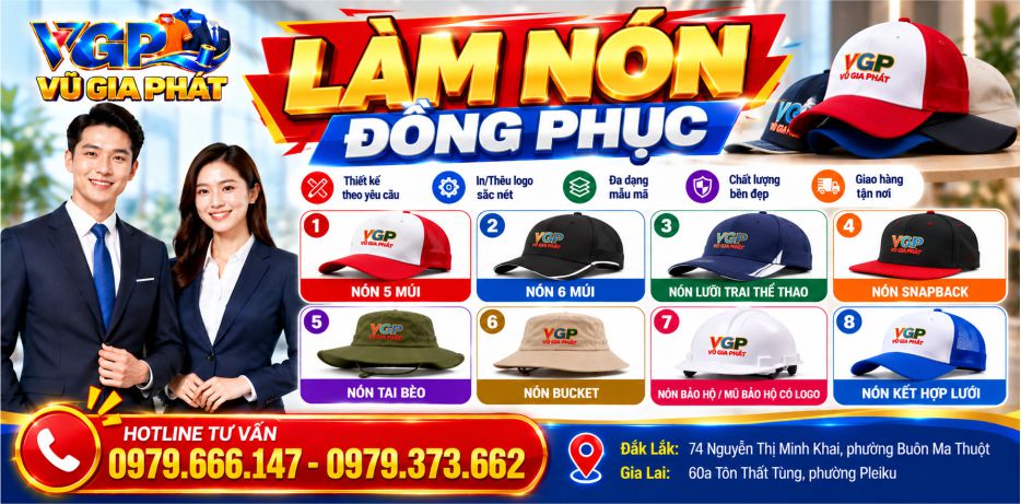 Làm nón đồng phục ở Đắk Lắk