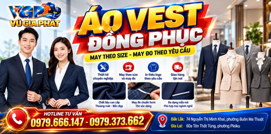 May áo vest đồng phục ở Buôn Ma Thuột Đắk Lắk